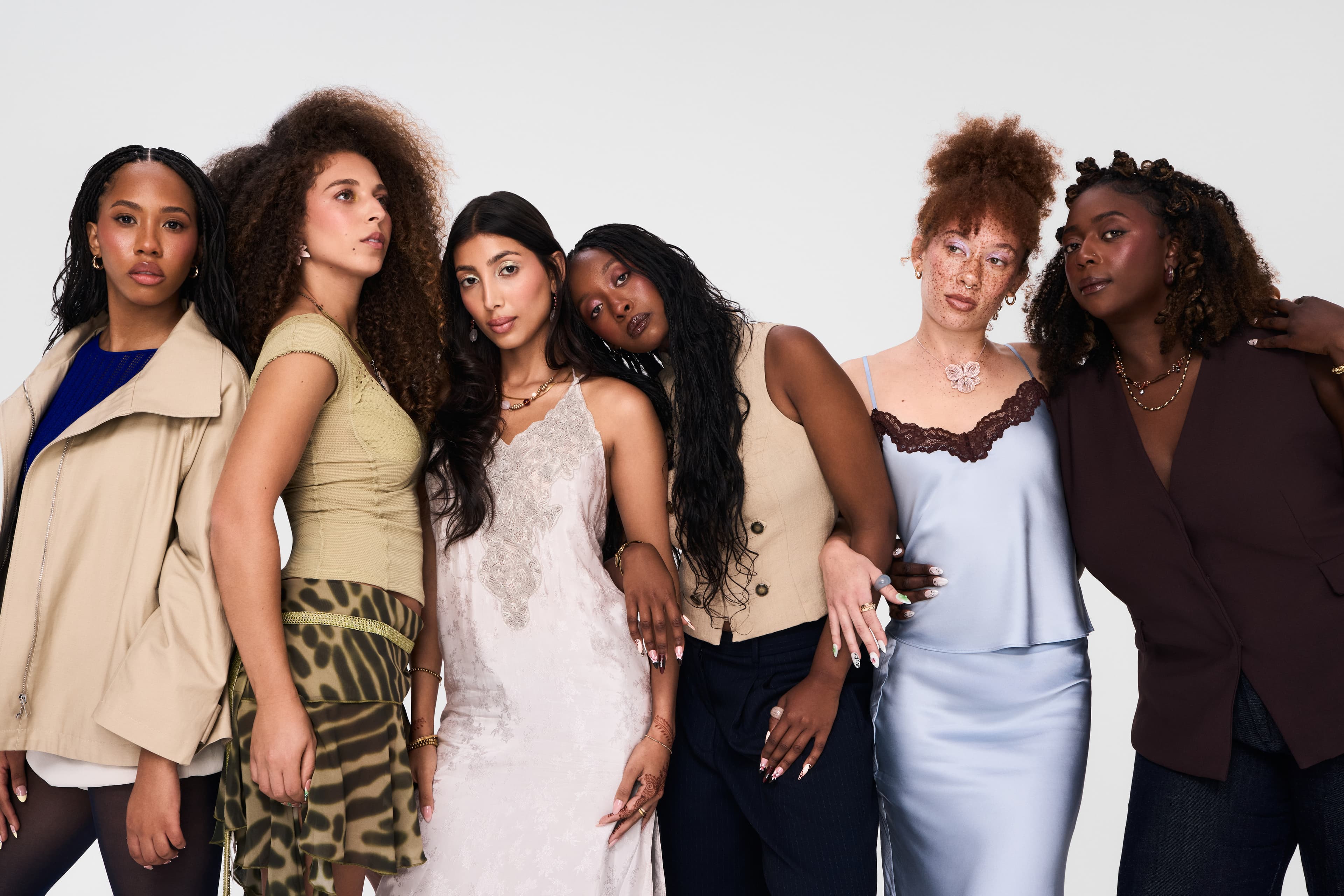 Six women across every shade, standing together for the BRIJD debut campaign
